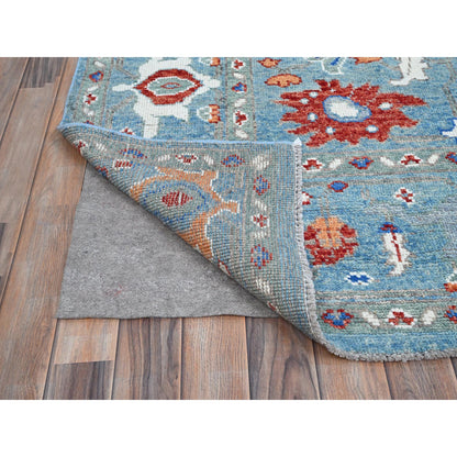 Oushak And Peshawar Wool Hand Knotted Rug Blue Light Blue 9.4X12.6 -O086505