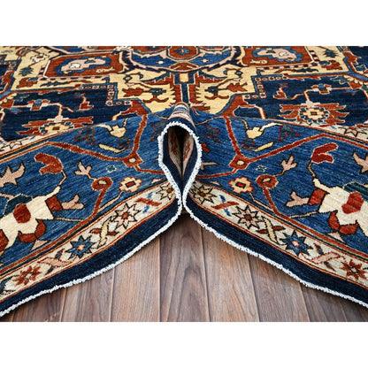 Heriz Wool Hand Knotted Rug Blue Imperial Blue 9.2X11.8 -O086510