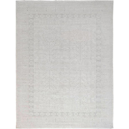 Khotan and Samarkand Wool Hand Knotted Rug Ivory Ivory 9.11X13.10 -O086515