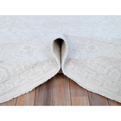 Khotan and Samarkand Wool Hand Knotted Rug Ivory Ivory 9.11X13.10 -O086515