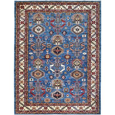 Kazak Wool Hand Knotted Rug Blue Ivory 9.3X11.10 -O086533