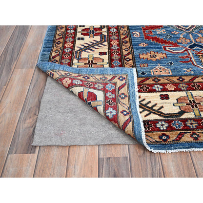 Kazak Wool Hand Knotted Rug Blue Ivory 9.3X11.10 -O086533
