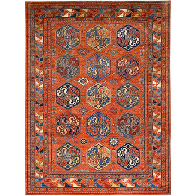 Kazak Wool Hand Knotted Rug Orange Orange 8.10X11.10 -O086539