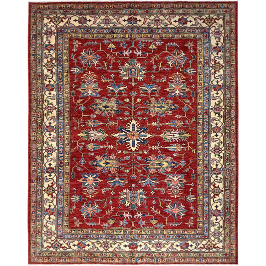 Kazak Wool Hand Knotted Rug Red Ivory 8.3X10.2 -O086541