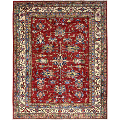 Kazak Wool Hand Knotted Rug Red Ivory 8.3X10.2 -O086541