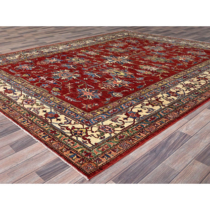 Kazak Wool Hand Knotted Rug Red Ivory 8.3X10.2 -O086541