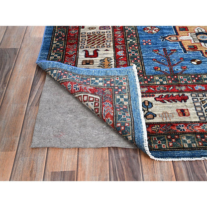 Kazak Wool Hand Knotted Rug Blue Ivory 8.2X10.3 -O086545