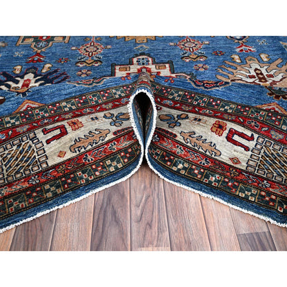 Kazak Wool Hand Knotted Rug Blue Ivory 8.2X10.3 -O086545