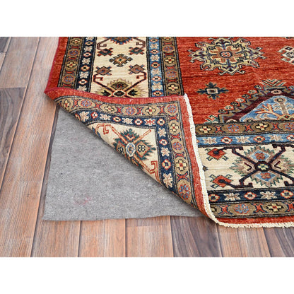 Kazak Wool Hand Knotted Rug Red Ivory 8.2X9.11 -O086551