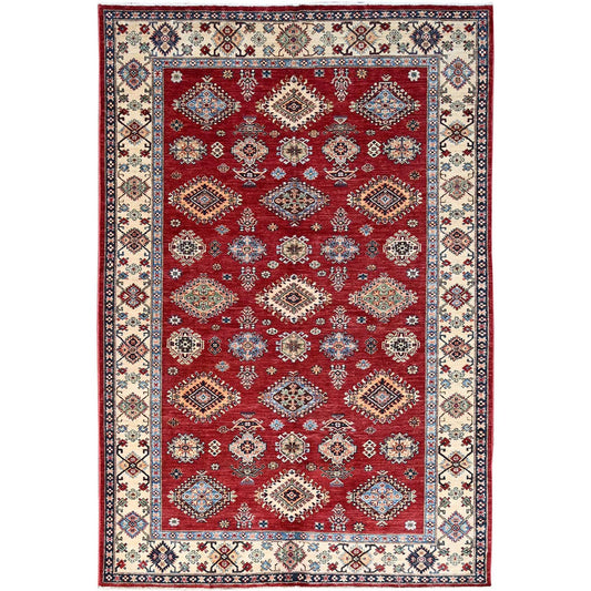 Kazak Wool Hand Knotted Rug Red Ivory 6.0X8.8 -O086560