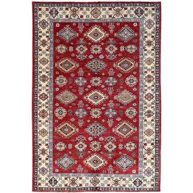Kazak Wool Hand Knotted Rug Red Ivory 6.0X8.8 -O086560