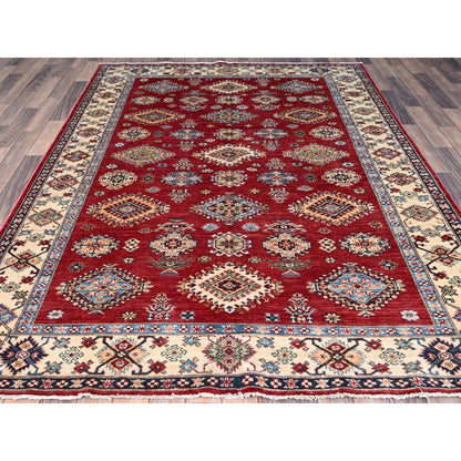 Kazak Wool Hand Knotted Rug Red Ivory 6.0X8.8 -O086560