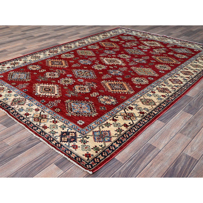 Kazak Wool Hand Knotted Rug Red Ivory 6.0X8.8 -O086560
