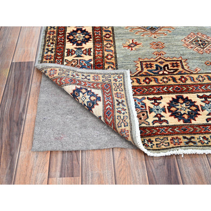 Kazak Wool Hand Knotted Rug Grey Ivory 6.0X9.0 -O086563