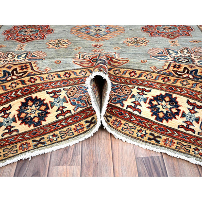 Kazak Wool Hand Knotted Rug Grey Ivory 6.0X9.0 -O086563