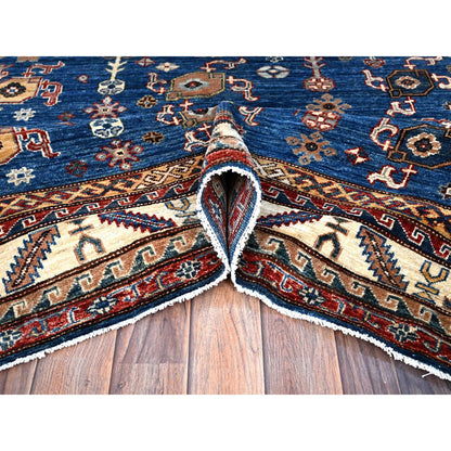 Kazak Wool Hand Knotted Rug Blue Ivory 5.10X8.9 -O086564