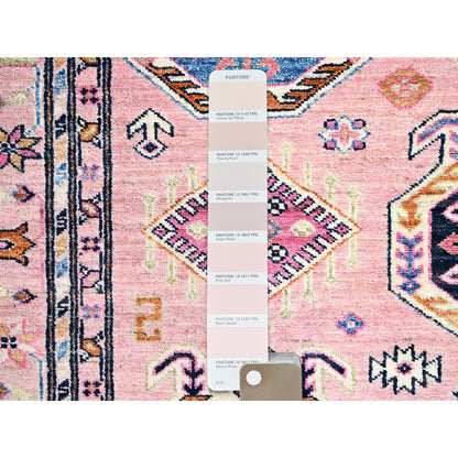 Kazak Wool Hand Knotted Rug Pink Ivory 5.1X6.7 -O086569