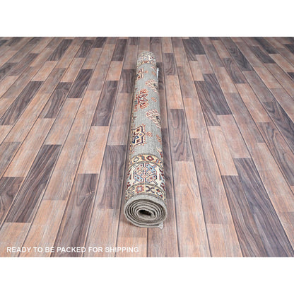 Kazak Wool Hand Knotted Rug Grey Ivory 4.10X6.6 -O086570