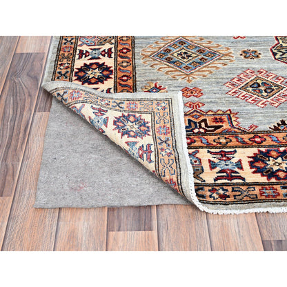Kazak Wool Hand Knotted Rug Grey Ivory 4.11X7.1 -O086572