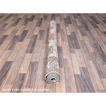 Kazak Wool Hand Knotted Rug Grey Ivory 4.11X7.1 -O086572