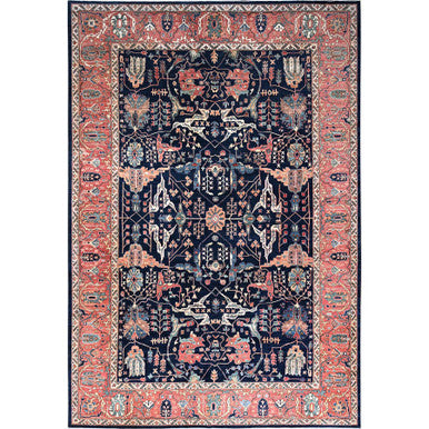 Heriz Wool Hand Knotted Rug Blue Indian Red 11.11X17.6 -O086573