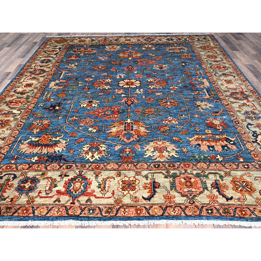 Heriz Wool Hand Knotted Rug Blue Gray 8.3X9.9 -O086575