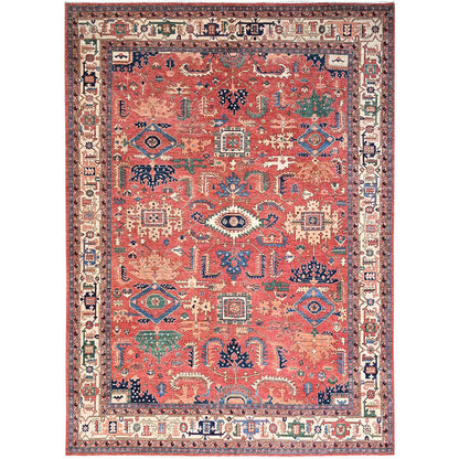 Heriz Wool Hand Knotted Rug Red Beige 10.1X13.11 -O086576