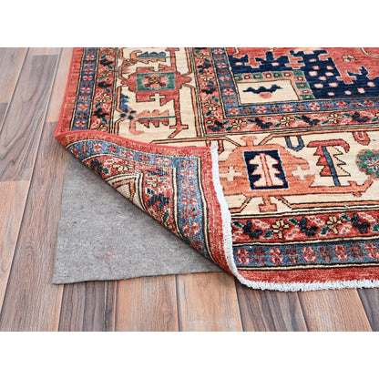 Heriz Wool Hand Knotted Rug Red Beige 10.1X13.11 -O086576