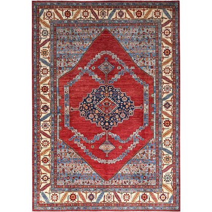 Heriz Wool Hand Knotted Rug Red Beige 10.0X14.4 -O086583