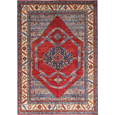 Heriz Wool Hand Knotted Rug Red Beige 10.0X14.4 -O086583