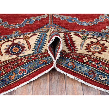 Heriz Wool Hand Knotted Rug Red Beige 10.0X14.4 -O086583