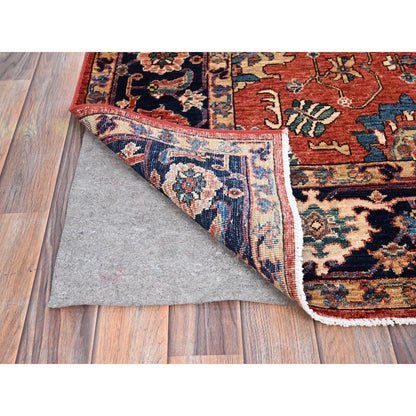 Heriz Wool Hand Knotted Rug Red Blue 6.1X8.10 -O086586