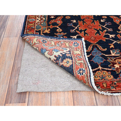 Fine Oriental Wool Hand Knotted Rug Blue Red 2.9X10.2 -O086590