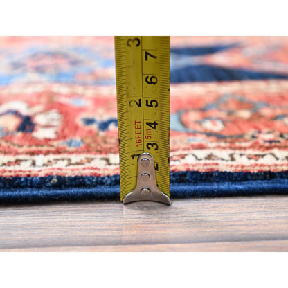 Heriz Wool Hand Knotted Rug Blue Rustic Red 2.0X6.1 -O086596