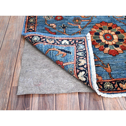 Tribal & Geometric Wool Hand Knotted Rug Blue Braves Navy Blue 3.3X5.6 -O086606