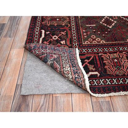 Overdyed & Vintage Wool Hand Knotted Rug Red Red 8.1X11.3 -O086614
