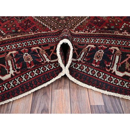 Overdyed & Vintage Wool Hand Knotted Rug Red Red 8.1X11.3 -O086614