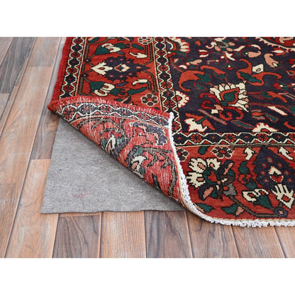 Overdyed & Vintage Wool Hand Knotted Rug Red Red 8.7X11.2 -O086618