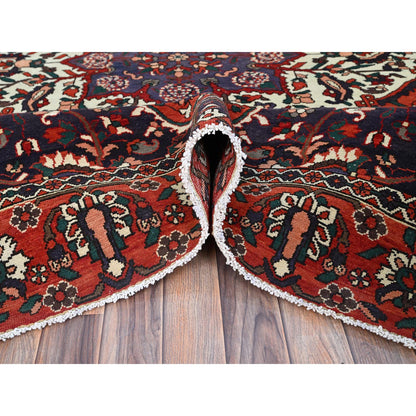 Overdyed & Vintage Wool Hand Knotted Rug Red Red 8.7X11.2 -O086618