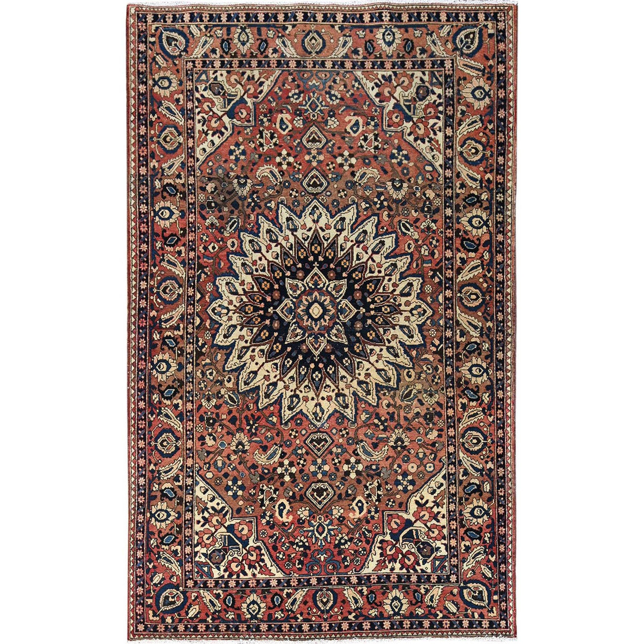 Red 5'3" x 8'6" Overdyed & Vintage Hand knotted Wool Rug - Sku: O086624