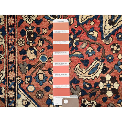 Overdyed & Vintage Wool Hand Knotted Rug Red Red 5.3X8.6 -O086624