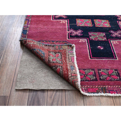 Overdyed & Vintage Wool Hand Knotted Rug Purple Purple 3.8X9.5 -O086640