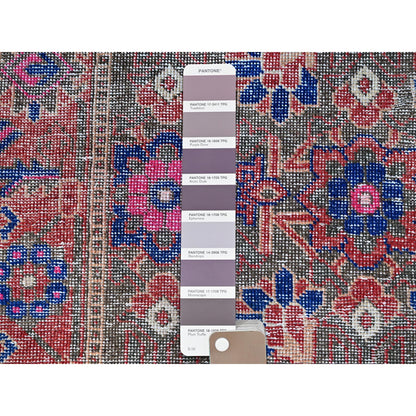 Overdyed & Vintage Wool Hand Knotted Rug Grey Gray 3.6X10.11 -O086648