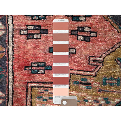 Overdyed & Vintage Wool Hand Knotted Rug Brown Brown 3.6X9.8 -O086655
