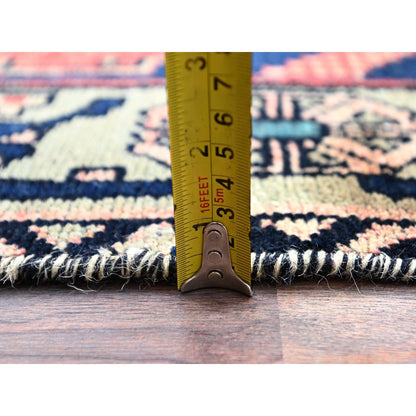 Overdyed & Vintage Wool Hand Knotted Rug Red Gray 4.10X8.3 -O086672