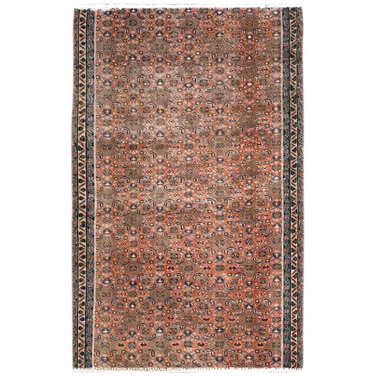 Brown 2'5" x 3'8" Overdyed & Vintage Hand knotted Wool Rug - Sku: O086683