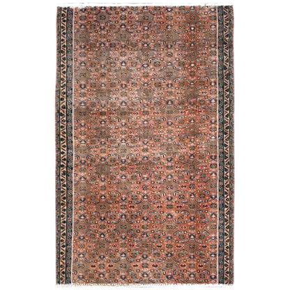Overdyed & Vintage Wool Hand Knotted Rug Brown Blue 2.5X3.8 -O086683
