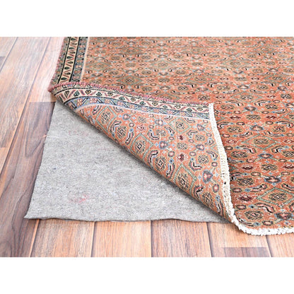 Overdyed & Vintage Wool Hand Knotted Rug Brown Blue 2.5X3.8 -O086683