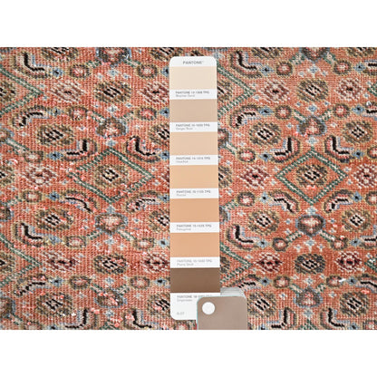 Overdyed & Vintage Wool Hand Knotted Rug Brown Blue 2.5X3.8 -O086683