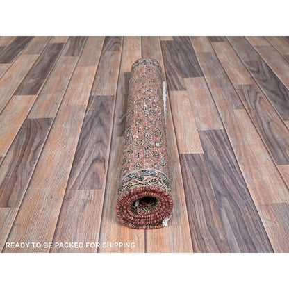 Overdyed & Vintage Wool Hand Knotted Rug Brown Blue 2.5X3.8 -O086683